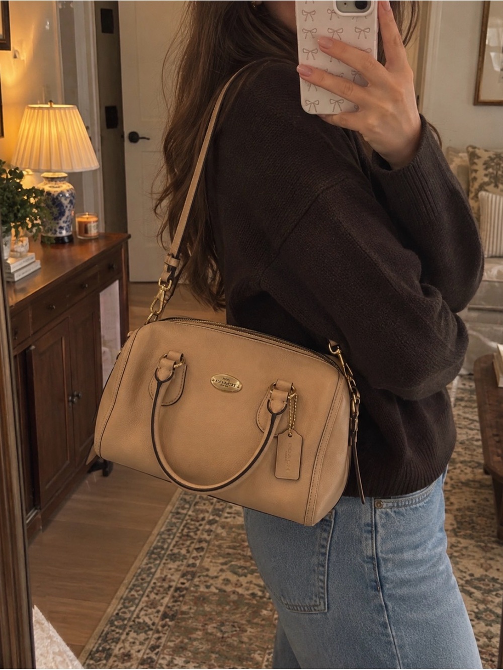 Coach Bennett Mini Satchel in Tan Leather